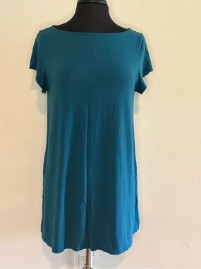 Eileen Fisher Teal Short Sleeve Dress M